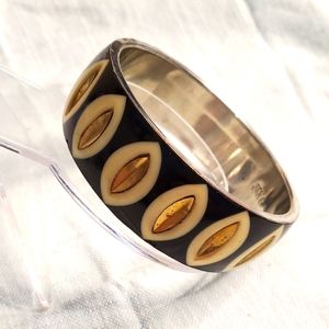 Vintage Mother of Pearl and brass inlay bracelet